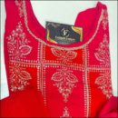 Red Straight Pant Set, Modal Silk Fabric