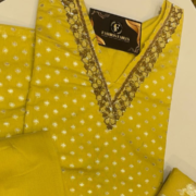 Lemon Yellow Silk Fabric Pants Set