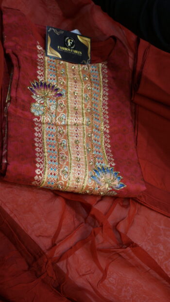 Silk Banarasi Weaving Cutdana Work - Image 4