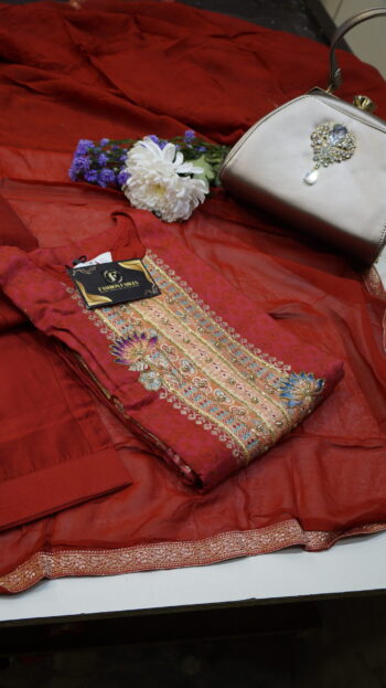 Silk Banarasi Weaving Cutdana Work - Image 3