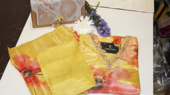 Glass Tissue Fabric ( Yellow & Pink ) - Image 2