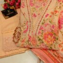 Peach color: A Line Cotton Suit - V Neck Floral Print