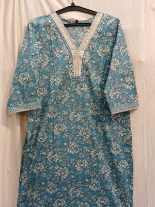 Cotton Pants Set - Ice Blue - Image 4