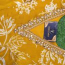Mustard Yellow Chinon Silk Fabric
