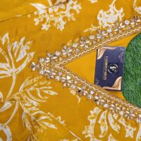 Mustard Yellow Chinon Silk Fabric
