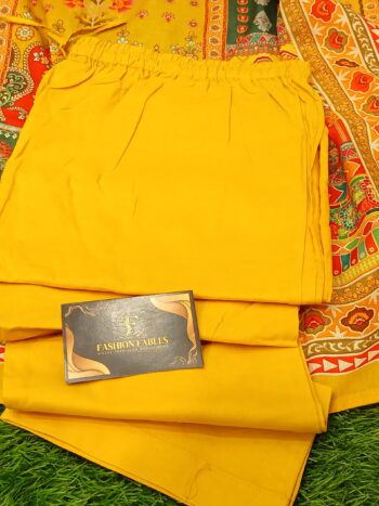Mustard Yellow Sabhya Sachi Printed Pants Set - Image 2