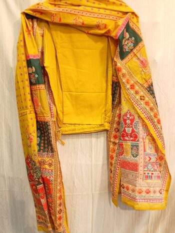 Mustard Yellow Sabhya Sachi Printed Pants Set - Image 6