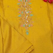 Lemon Yellow A- Line Silk Cotton Suit