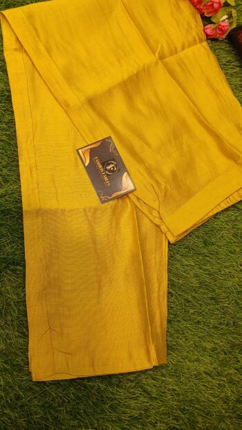 Lemon Yellow A- Line Silk Cotton Suit - Image 3