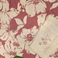 Khaadi Cotton Printed With Minimal Embroidery Yok and bottom Co-ord set