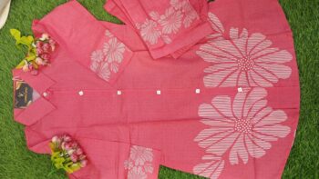 Mulmul Cotton Printed Co-ord Set - Bright Pink Color