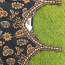 Straps Pattern Pants Set - Navy Blue with Fabric