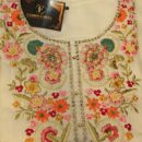 White Cotton Embroidered Suit