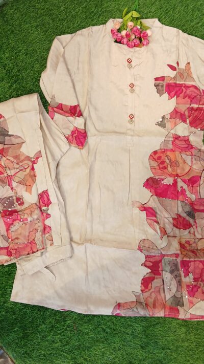 Italian Crepe Floral Printed Co-ord Set - Image 4