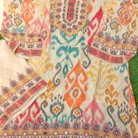 Italian Crepe Floral Co-ord Set – Offwhite