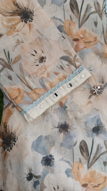 Linen Fabric Co-ord Set with Mirror Work - Image 2