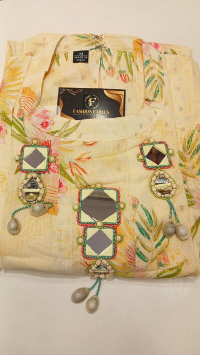 Premium Cotton Co-ord Set with Mirror & Beads Work - Image 2