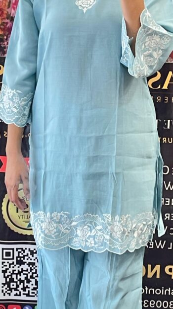 Silk Co-ord Set: Light Blue - Image 2