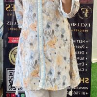 Linen Fabric Co-ord Set with Mirror Work