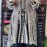 Pure Maslin Co-ord Sets with khadi Bottom : Black & Off White