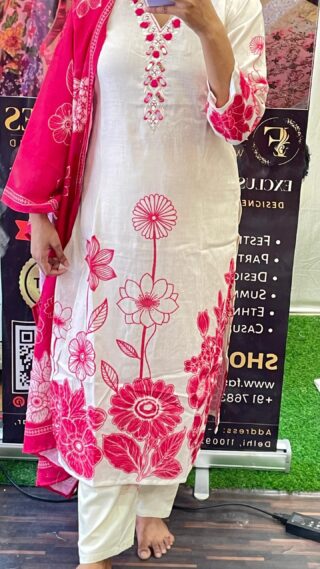 Premium Cotton Pants set: Mirror Work - Image 4