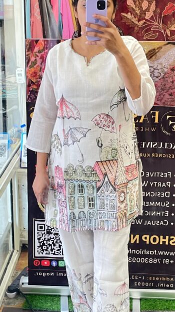 Cotton Co-ord Set With Knot Work