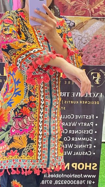 Italian Crape Multi Printed Co-ord set - Image 3