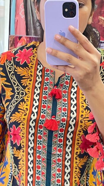 Italian Crape Multi Printed Co-ord set - Image 4