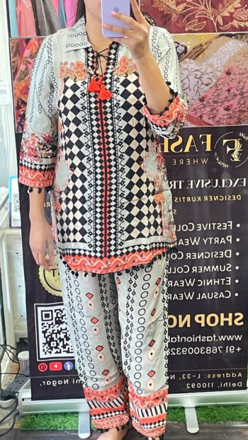 Italian Crape Co-ord Set With Digital Print