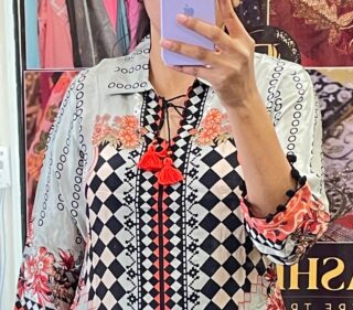 Italian Crape Co-ord Set With Digital Print - Image 3