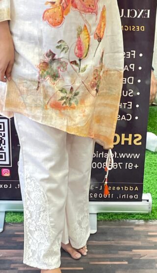 Cotton Co-ord Set With Moti Work - Image 5