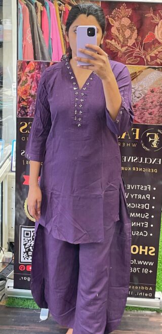 Vyle Cotton Co-ord Set With Designer Pant