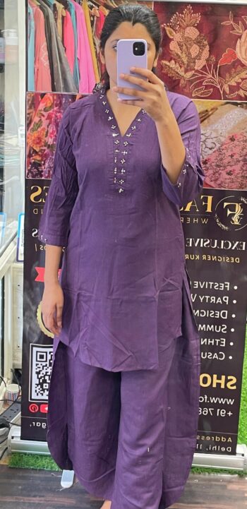 Vyle Cotton Co-ord Set With Designer Pant