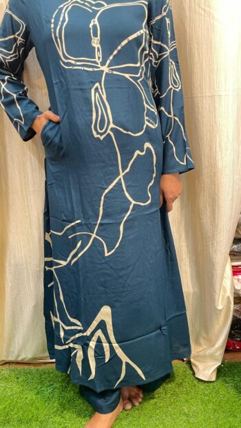 Vyle Cotton Co-ord Set| Navy Blue - Image 2
