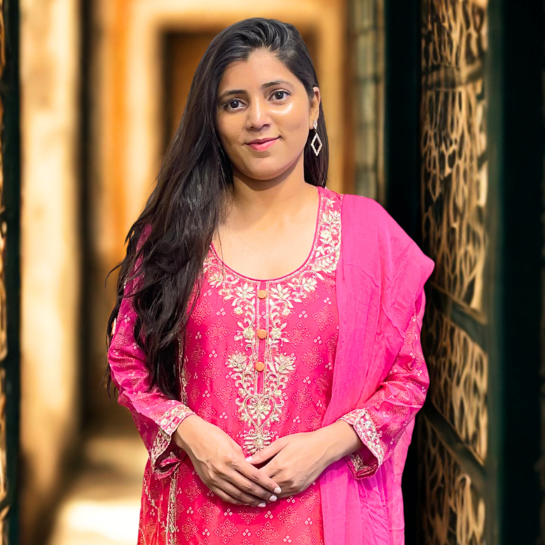 Sharara Set with Golden Thread Embroidery & Multicolor Bandhani Detailing