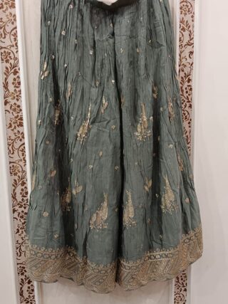 Elegant Pure Chinon Suit with Golden Thread Work - Image 3