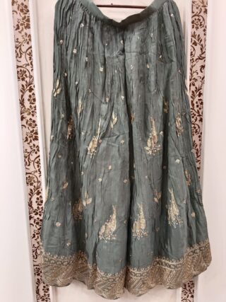 Elegant Pure Chinon Suit with Golden Thread Work - Image 5