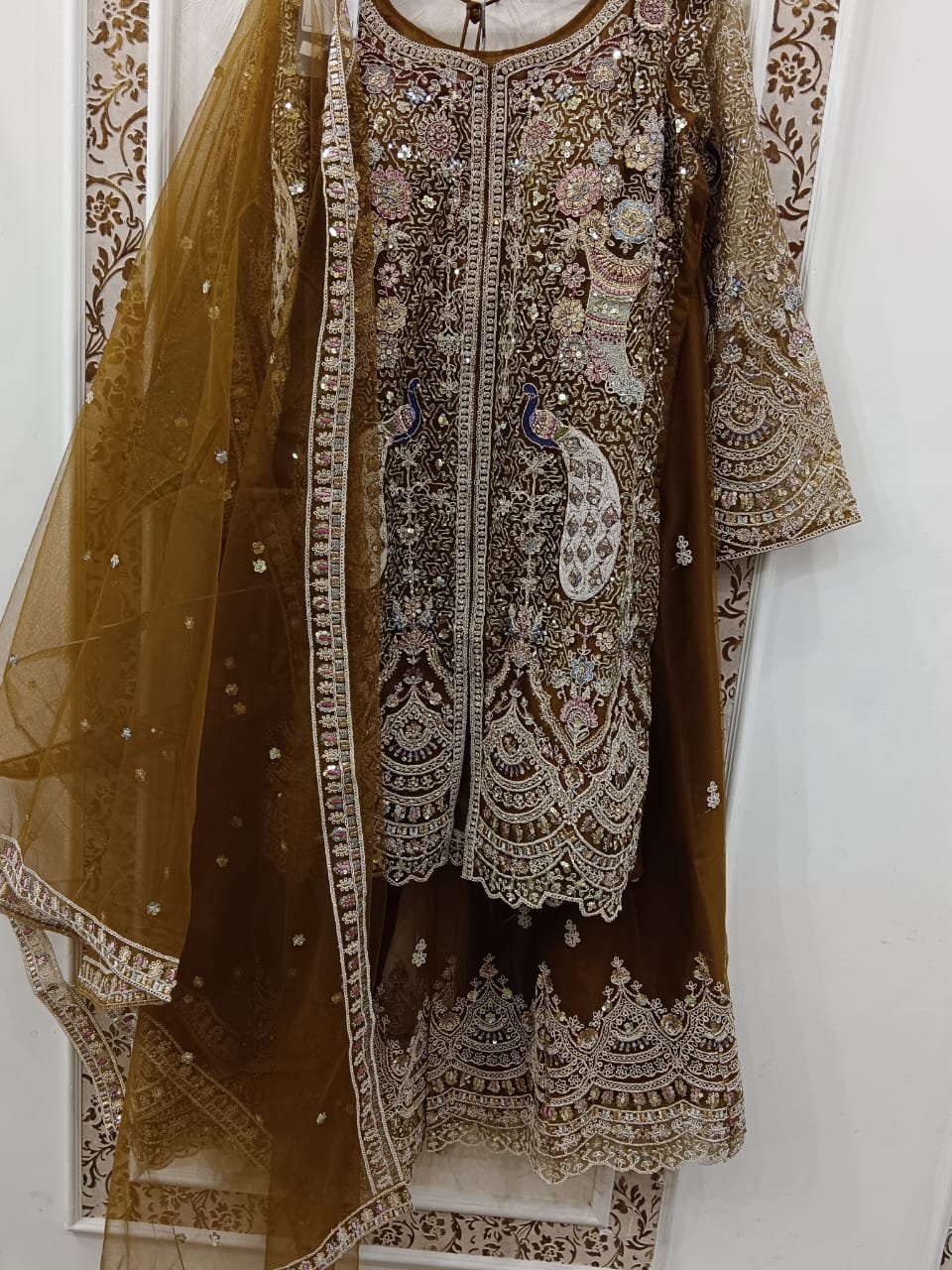 Net Fabric with Multicolor Embroidery - Image 2