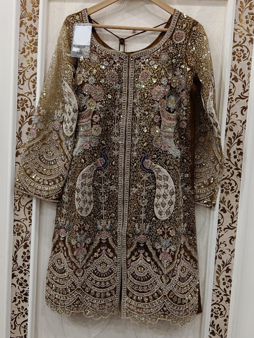 Net Fabric with Multicolor Embroidery - Image 6