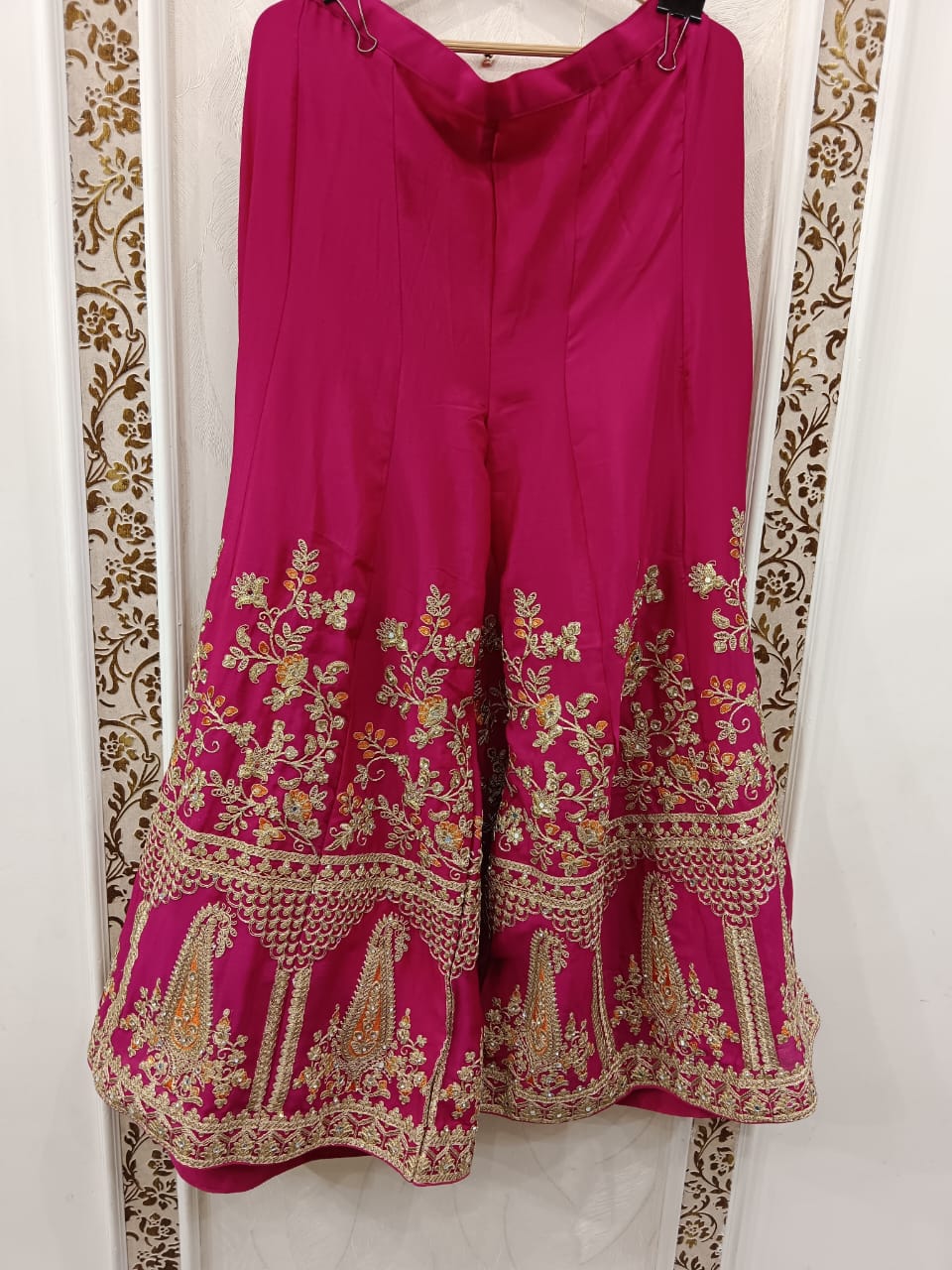 Embroidery & Real Mirror Work Silk Suit - Image 5