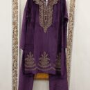 Winter Velvet Co-ord Set with Golden Thread Work(Wine)