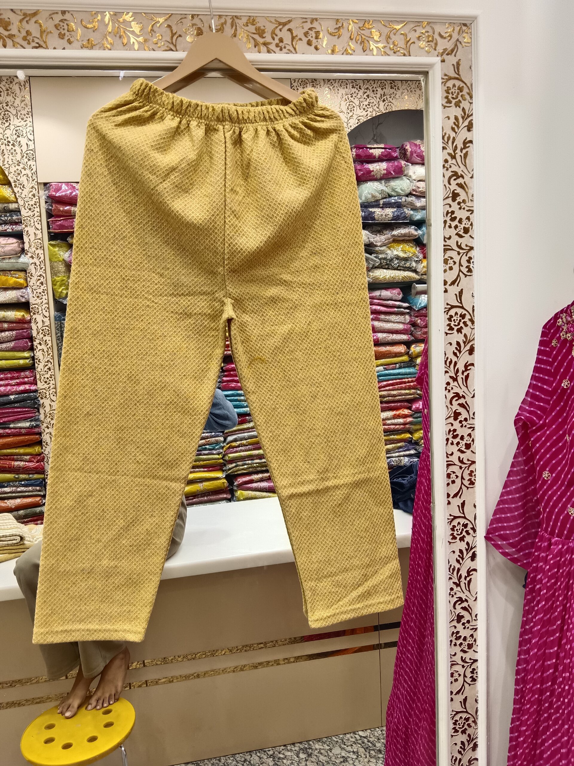 Premium Winter Wooden Suit with Full-Length Dupatta(Golden) - Image 3