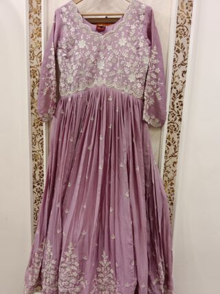 Embroidered Gown with Dupatta