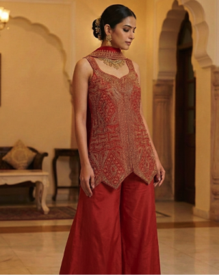 Indo-Western Crushed Georgette Set