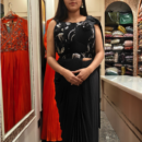 Black Drape Saree with Belt
