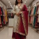 Raw Silk Short Kurta with Plazo